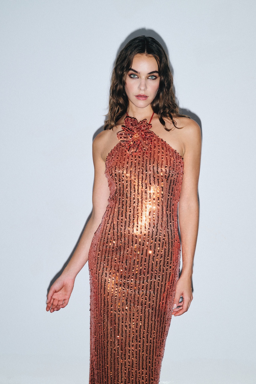terracotta sequin dress Sheath-Column Sweep-Brush Train Velvet Sequin Bridesmaid Dress COCOMELODY CS0635BM, Black