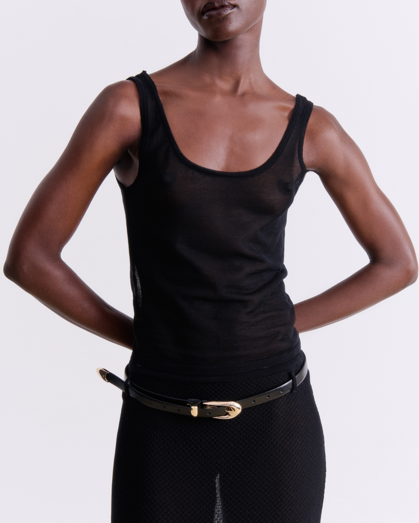 0018440_black-knit-tank-top_1700 BLACK KNIT TANK TOP - Image 1