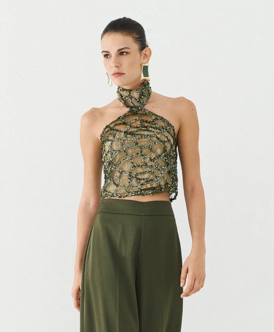 64-2163-OLIVE-01-550x668h.jpg Τοπ halter με παγιέτες - Image 1